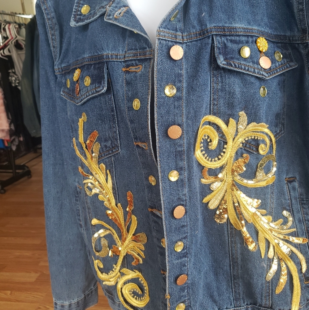 Embellished denim jacket